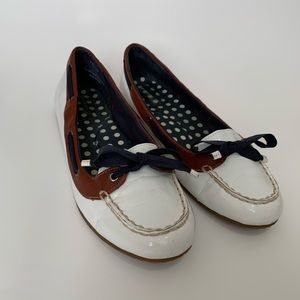 Sperry Top-Sider Chandler White Patent Boat Shoe